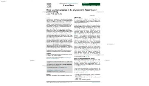 Micro- and nanoplastics in the environment: Research and policymaking